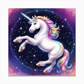 Unicorn Astrology Canvas Print