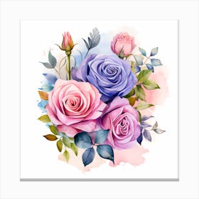 Watercolor Roses 1 Canvas Print