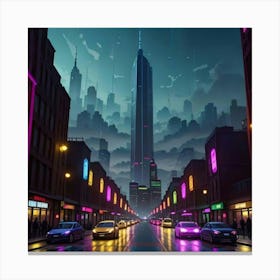 Luminous Pathways A Journey Through Urban Lights Canvas Print