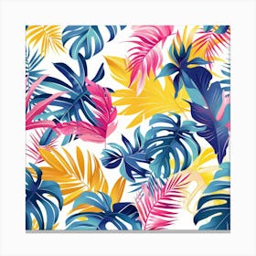 Tropical Leaves Seamless Pattern 2 Canvas Print