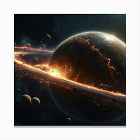 Default Create A Picture Of A Planet Colliding Into Another Pl 0 Canvas Print