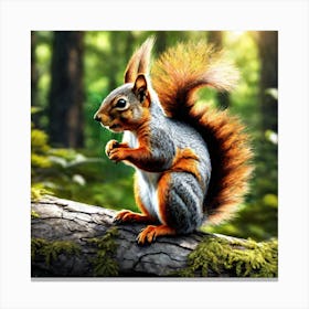 Squirrel In The Forest 91 Canvas Print