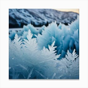 Blue icy icicles Canvas Print