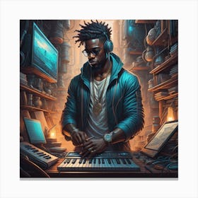 Black Music Producer Canvas Print