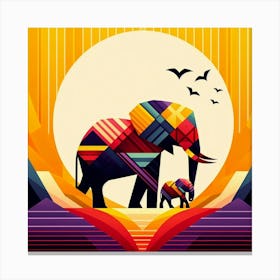 The Curious Companions Elephants Canvas Print