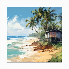 Sri Lanka Beach Painting Canvas Print