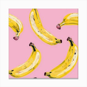 Bananas On Pink Background 2 Canvas Print