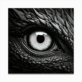 Firefly Piercing Eye Of A Black Dragon In Monochrome 43038 Canvas Print