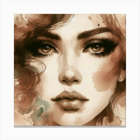 Watercolor Of A Woman 34 Canvas Print