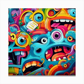 Colorful Monsters 1 Canvas Print