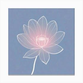 A White And Pink Flower In Minimalist Style Square Composition 85 Canvas Print