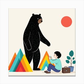 Bear With A Child 8 Canvas Print