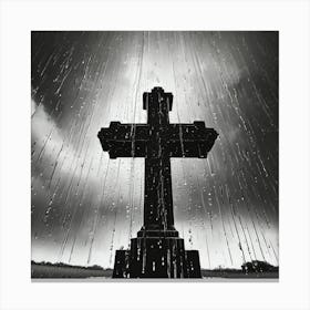 Cross In The Rain Canvas Print