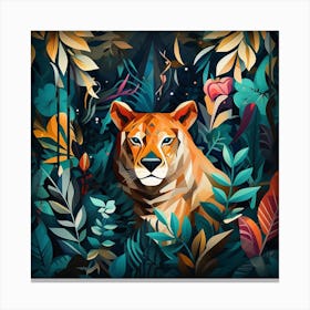 Lion In The Jungle 8 Canvas Print