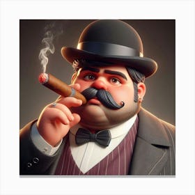 Man Smoking A Cigar 4 Canvas Print