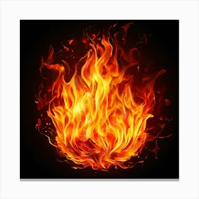 Flames On Black Background 78 Canvas Print