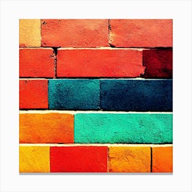 Colorful Brick Wall Canvas Print