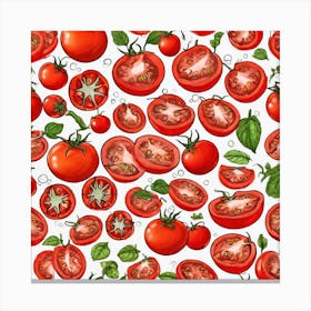Seamless Pattern Of Tomatoes 3 Canvas Print