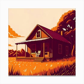 House In The Country Canvas Print