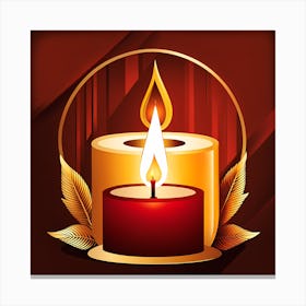 Christmas Candle 2 Vector art Canvas Print