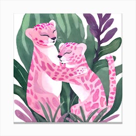 I Love You Valentines Leopards 3 Canvas Print