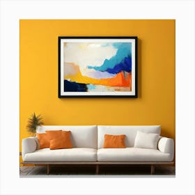 Mock Up Canvas Framed Art Gallery Wall Mounted Textured Print Abstract Landscape Portrait (11) Canvas Print