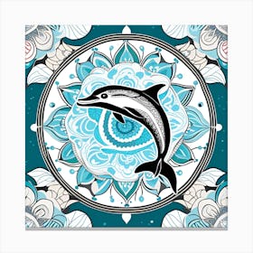Dolphin Mandala Canvas Print