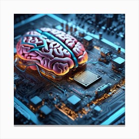 Brain On A Computer Chip 13 Canvas Print