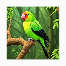 Parrot In The Forest Canvas Print