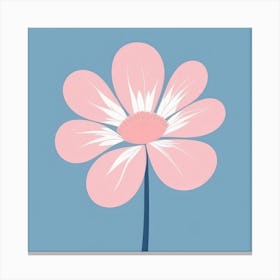 A White And Pink Flower In Minimalist Style Square Composition 263 Canvas Print