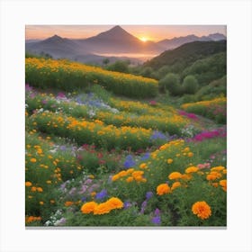 Sunset In The Mountains 4 Canvas Print