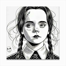 Wednesday Adams portriat Canvas Print