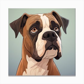 A Cartoon Image Of A Boxer Dog Canvas Print