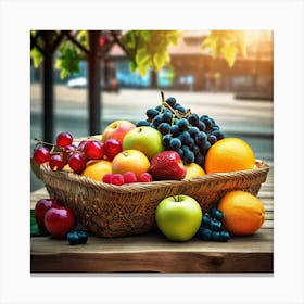 Basket Of Fruit 16 Canvas Print