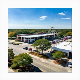 Outlet Georgia Community Mall Large Asphalt Car Drone Driving Southern City Infrastructur Canvas Print