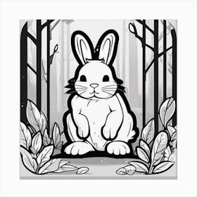 Rabbit In The Woods 55 Canvas Print