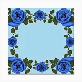 Blue Roses Frame 5 Canvas Print