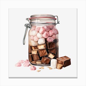 Jar Of Marshmallows Canvas Print