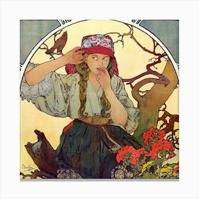 Girl In A Hat 1 Canvas Print