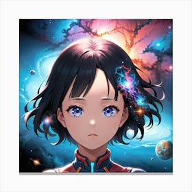 Anime Girl In Space Canvas Print