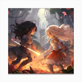 Anime Battle Girls Canvas Print