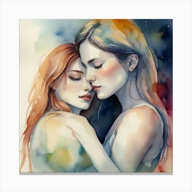 Two Women Hugging 8 Canvas Print