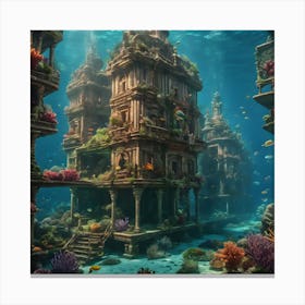 Underwater City Inspired By Gaudi 2 Canvas Print