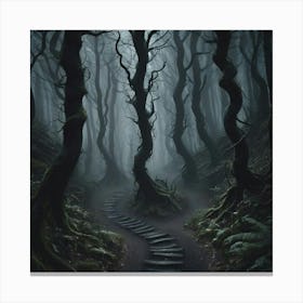 Dark Forest Path 6 Canvas Print