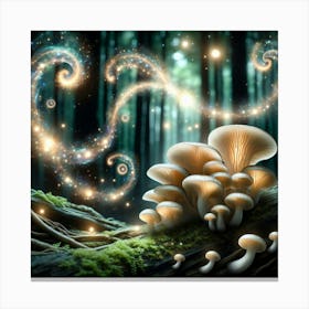 Fairy Mushrooms In The Forest 1 Canvas Print