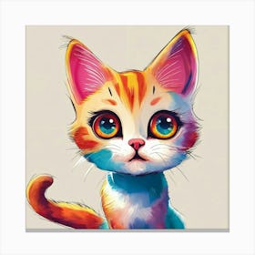 Cute Cat Painting Canvas Print