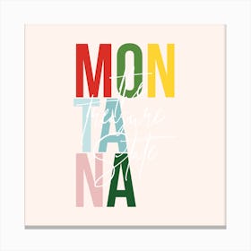 Montana The Treasure State Color Canvas Print