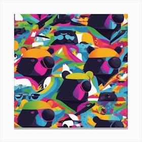 Bear, New Poster For Ray Ban Speed, In The Style Of Psychedelic Figuration, Eiko Ojala, Ian Davenpor (2) Canvas Print