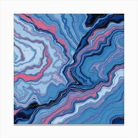 Blue And Pink Marble Canvas Print