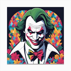 Joker Portrait Low Poly Painting (5) Canvas Print